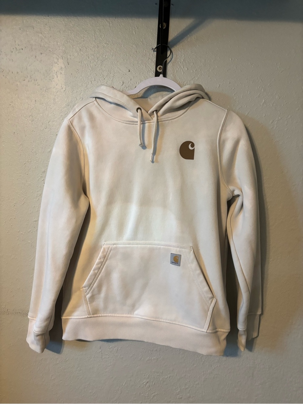 Carhartt Women’s Cream Crewneck Hoodie with Logo